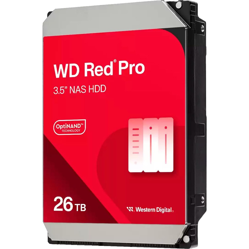 Western Digital 26TB WD Red Pro NAS Internal Hard Drive HDD - 7200 RPM, SATA 6 Gb/s, CMR, 512 MB Cache, 3.5" - WD260KFGX Western Digital 26TB WD Red Pro NAS Internal Hard Drive HDD - 7200 RPM, SATA 6 Gb/s, CMR, 512 MB Cache, 3.5" - WD260KFGX