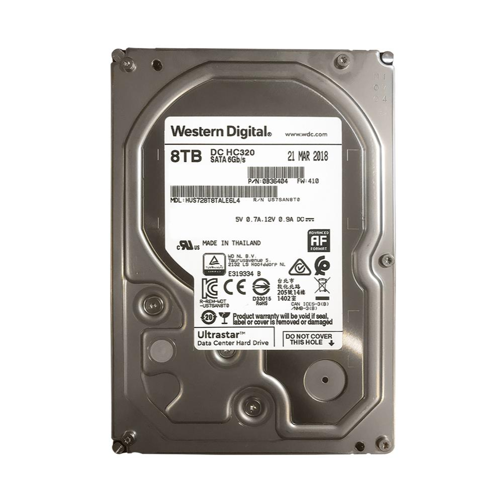 Western Digital Ultrastar DC HC320 8TB 3.5 SATA 6Gb/s Enterprise Hard Drive, 7200 RPM, 256MB Cache, 255 MB/s Transfer Rate, 2.5 Million Hours MTBF, 550TB/year Workload Rating, HelioSeal Technology Western Digital Ultrastar DC HC320 8TB 3.5 SATA 6Gb/s Enterprise Hard Drive, 7200 RPM, 256MB Cache, 255 MB/s Transfer Rate, 2.5 Million Hours MTBF, 550TB/year Workload Rating, HelioSeal Technology