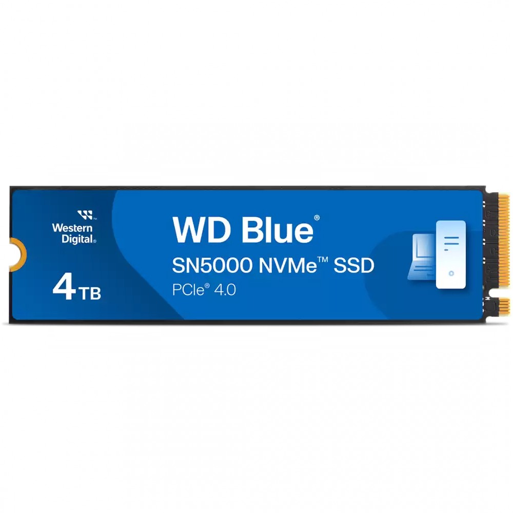 WD Blue SN5000 (WDS400T4B0E-00BKY0) – 4TB NVMe SSD, PCIe Gen4 x4, 5500MB/s Read, 5000MB/s Write, 1200TBW