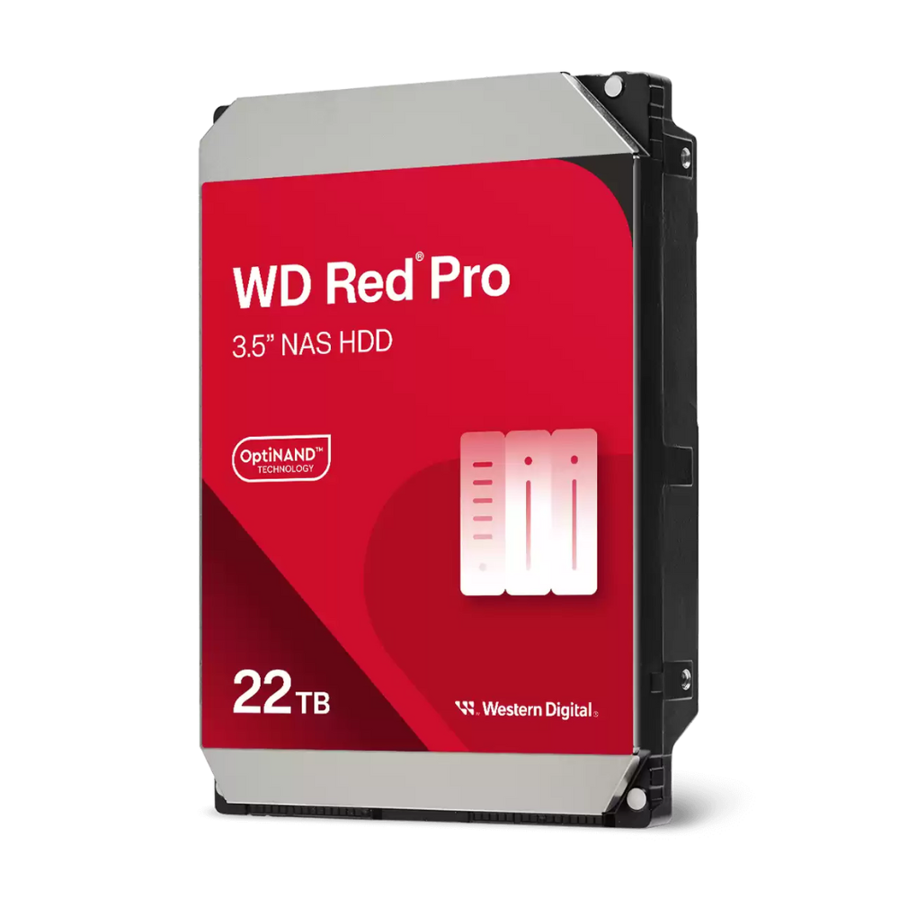 Western Digital WD Red Pro 22TB 3.5 SATA 6Gb/s NAS Hard Drive, 7200 RPM, 512MB Cache, Conventional Magnetic Recording (CMR), Helium-Sealed, RAID-Optimized for Unlimited-Bay NAS, Rated for 550TB/Year Workload, 2.5M Hours MTBF Western Digital WD Red Pro 22TB 3.5 SATA 6Gb/s NAS Hard Drive, 7200 RPM, 512MB Cache, Conventional Magnetic Recording (CMR), Helium-Sealed, RAID-Optimized for Unlimited-Bay NAS, Rated for 550TB/Year Workload, 2.5M Hours MTBF
