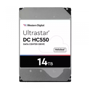 Western Digital Ultrastar DC HC550 14TB 3.5 SATA 6Gb/s Enterprise Hard Drive, 7200 RPM, 512MB Cache, CMR Technology, Energy-Assisted Magnetic Recording (EAMR), Triple Stage Actuator, HelioSeal Helium-Sealed Design, Base (SE) No Encryption