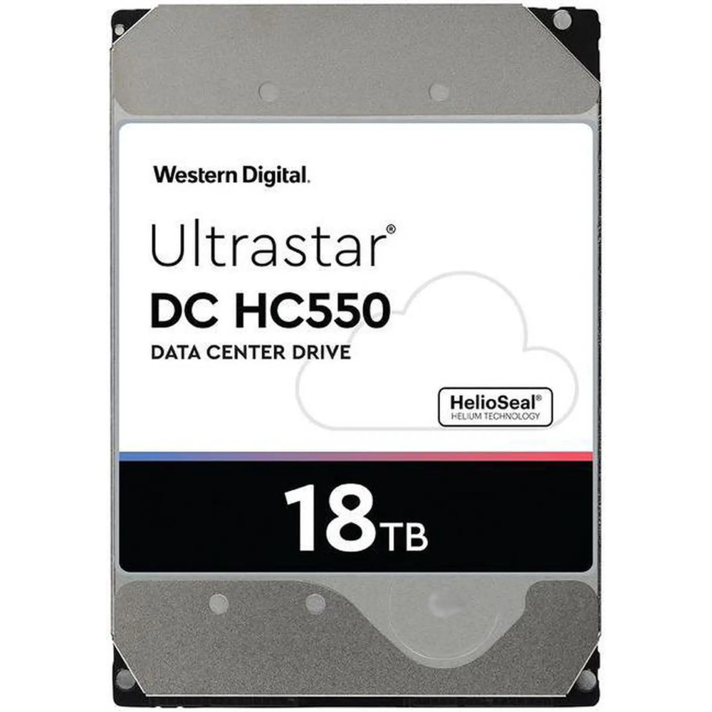 Western Digital Ultrastar DC HC550 18TB 3.5 SATA 6Gb/s Enterprise HDD, 7200 RPM, 512MB Cache, CMR, Energy-Assisted Magnetic Recording, Triple-Stage Actuator, HelioSeal Helium-Sealed, 269 MB/s Transfer, 2.5M Hours MTBF, 550TB/Year Workload Western Digital Ultrastar DC HC550 18TB 3.5 SATA 6Gb/s Enterprise HDD, 7200 RPM, 512MB Cache, CMR, Energy-Assisted Magnetic Recording, Triple-Stage Actuator, HelioSeal Helium-Sealed, 269 MB/s Transfer, 2.5M Hours MTBF, 550TB/Year Workload