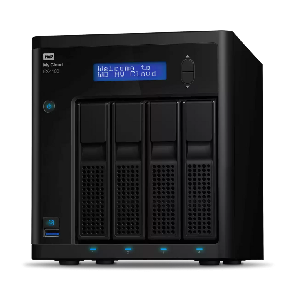 WD My Cloud EX4100 4-Bay Diskless NAS Server (Black) with ARM Dual-Core 1.6 GHz Processor — 2GB DDR3 RAM, Gigabit Ethernet, RAID 0/1/5/10 and JBOD Support, Hot-Swappable 3.5 Drive Bays, Full Volume Encryption, USB 3.0 Ports WD My Cloud EX4100 4-Bay Diskless NAS Server (Black) with ARM Dual-Core 1.6 GHz Processor — 2GB DDR3 RAM, Gigabit Ethernet, RAID 0/1/5/10 and JBOD Support, Hot-Swappable 3.5 Drive Bays, Full Volume Encryption, USB 3.0 Ports
