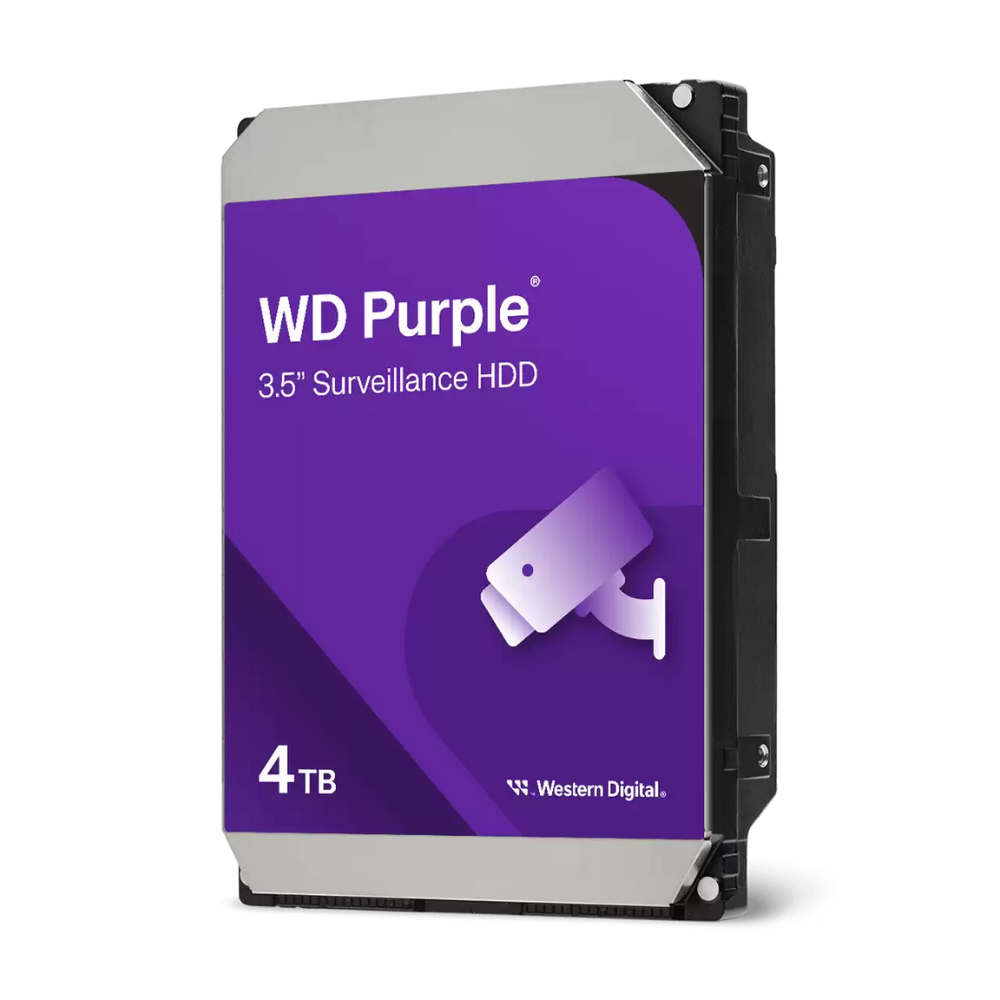 Western Digital WD Purple 4TB 3.5 SATA III Surveillance Hard Drive, 5400 RPM, 256MB Cache, CMR Technology, Supports Up to 64 HD Cameras, 180TB/Year Workload, 1 Million Hours MTBF, WD AllFrame Firmware Western Digital WD Purple 4TB 3.5 SATA III Surveillance Hard Drive, 5400 RPM, 256MB Cache, CMR Technology, Supports Up to 64 HD Cameras, 180TB/Year Workload, 1 Million Hours MTBF, WD AllFrame Firmware