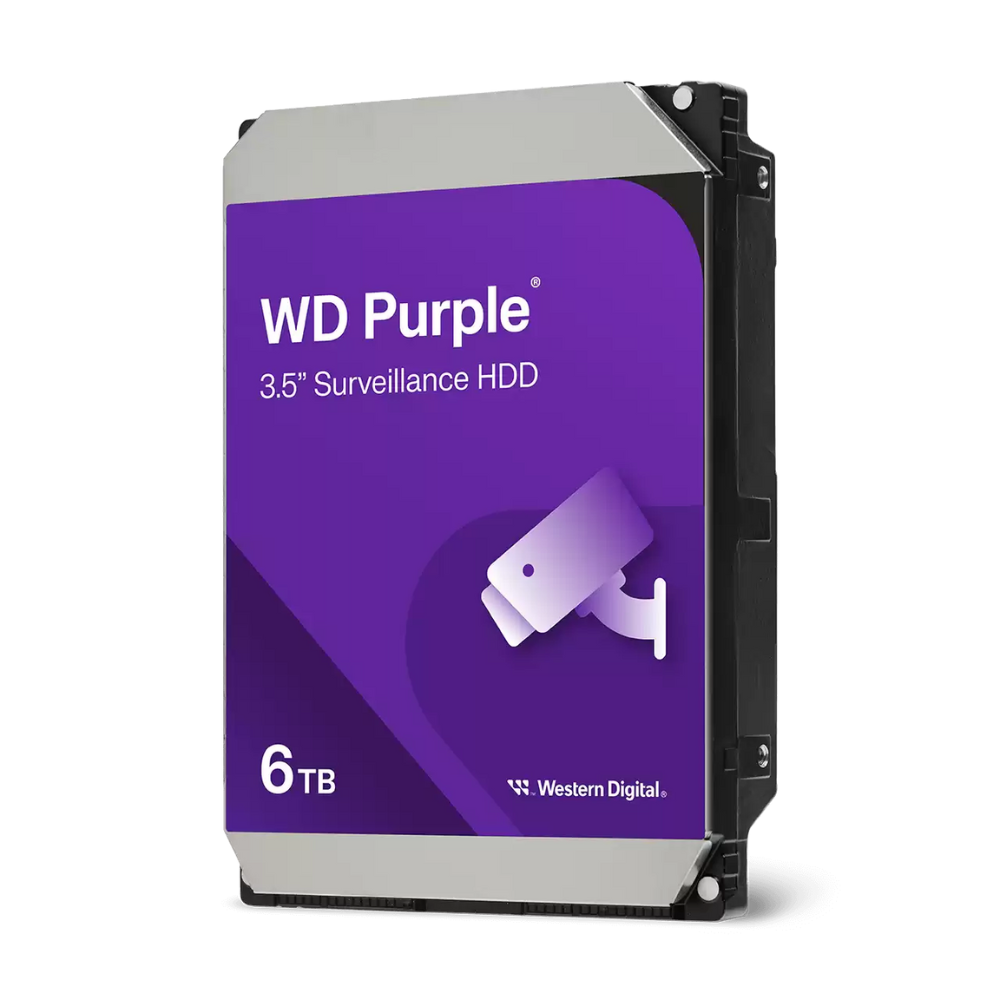 Western Digital WD Purple 6TB 3.5 SATA 6Gb/s Surveillance Hard Drive, 5400 RPM, 256MB Cache, CMR Technology, Supports Up to 64 HD Cameras, LDPC Error Correction, 1 Million Hours MTBF Western Digital WD Purple 6TB 3.5 SATA 6Gb/s Surveillance Hard Drive, 5400 RPM, 256MB Cache, CMR Technology, Supports Up to 64 HD Cameras, LDPC Error Correction, 1 Million Hours MTBF
