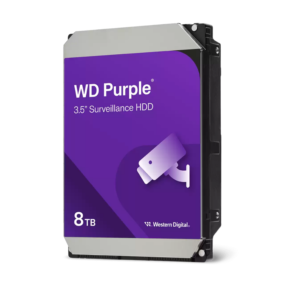 Western Digital WD Purple 8TB 3.5 SATA III Surveillance Hard Drive, 5400 RPM, 256MB Cache, CMR Technology, Up to 215 MB/s Transfer Rate, Supports Up to 64 HD Cameras, WD AllFrame Technology Western Digital WD Purple 8TB 3.5 SATA III Surveillance Hard Drive, 5400 RPM, 256MB Cache, CMR Technology, Up to 215 MB/s Transfer Rate, Supports Up to 64 HD Cameras, WD AllFrame Technology