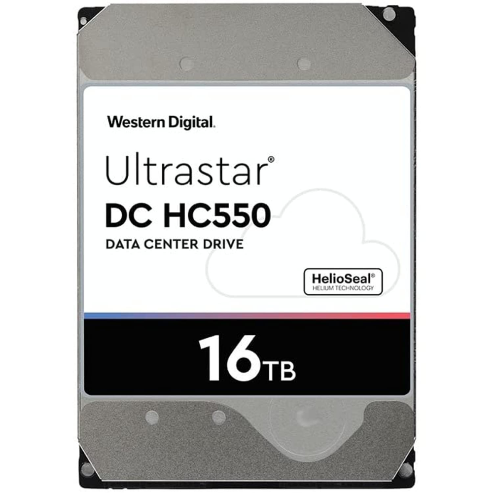Western Digital Ultrastar DC HC550 16TB 3.5 SATA 6Gb/s Enterprise Hard Drive, 7200 RPM, 512MB Cache, CMR, Energy-Assisted Magnetic Recording (EAMR), Triple-Stage Actuator, HelioSeal Helium-Sealed, 262 MB/s Transfer, 2.5M Hours MTBF, 550TB/Year Workload Western Digital Ultrastar DC HC550 16TB 3.5 SATA 6Gb/s Enterprise Hard Drive, 7200 RPM, 512MB Cache, CMR, Energy-Assisted Magnetic Recording (EAMR), Triple-Stage Actuator, HelioSeal Helium-Sealed, 262 MB/s Transfer, 2.5M Hours MTBF, 550TB/Year Workload
