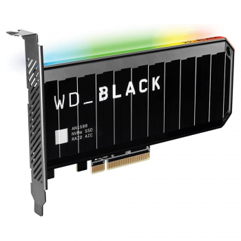 Western Digital WD_BLACK AN1500 1TB PCIe Gen3 x8 NVMe 1.3 Add-in Card Internal Solid State Drive, RAID 0 with Dual WD SN730 SSDs, Up to 6,500 MB/s Sequential Read, 4,100 MB/s Sequential Write, Integrated Heatsink, Customizable RGB Lighting