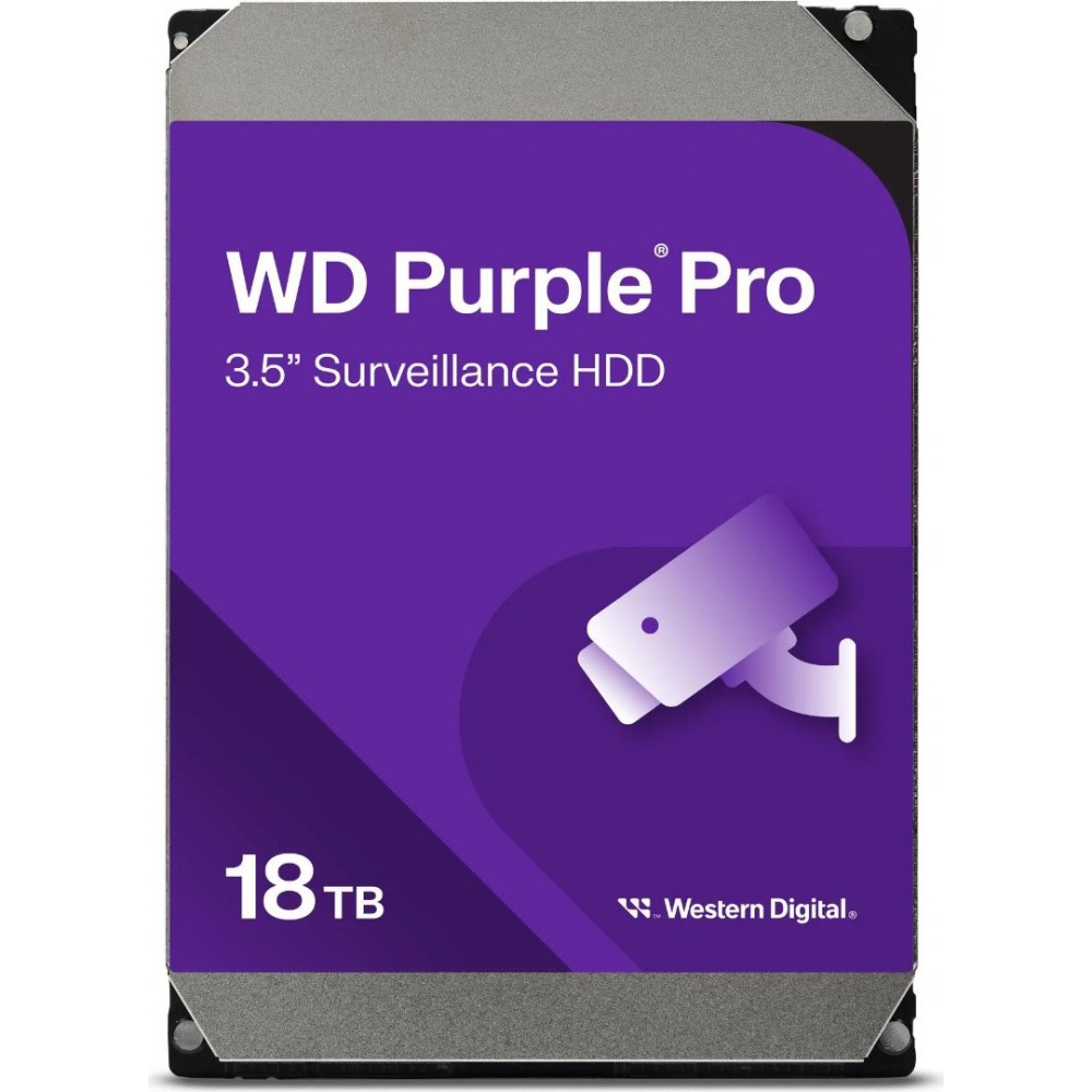 WD Purple Pro WD181PURP 18TB 7200 RPM 512MB Cache SATA 6.0Gb/s 3.5" Internal Hard Drive WD Purple Pro WD181PURP 18TB 7200 RPM 512MB Cache SATA 6.0Gb/s 3.5" Internal Hard Drive